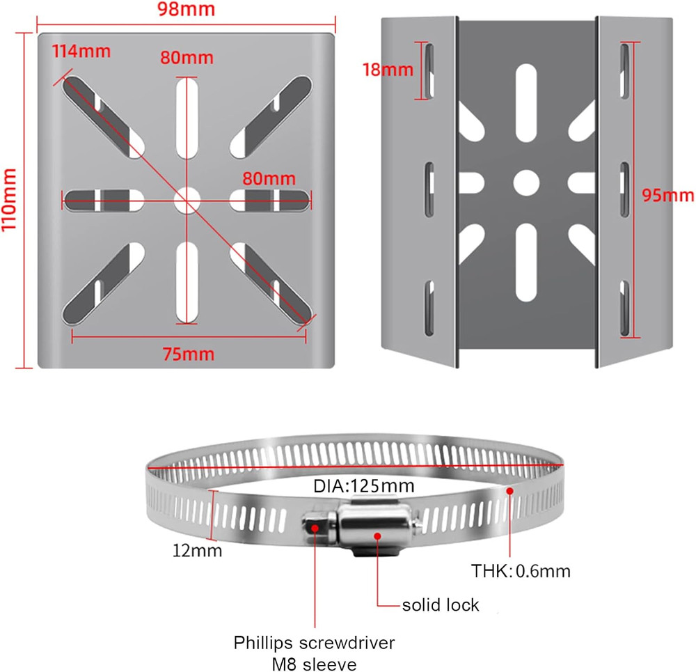 Universal Vertical Pole Mount for Security Camera, Stainless Steel Mounting Corn