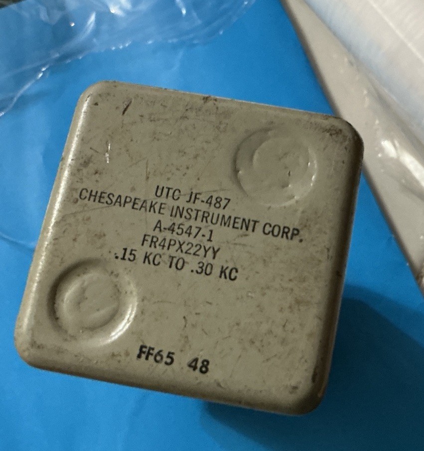 Vintage Filter trasnformer FR4PX22YY ~ UTC JF-487 ~ A-4547-1  ~ .15 KC TO .30KC