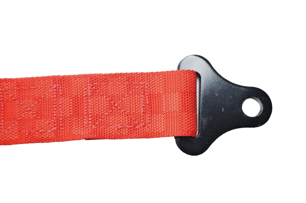 RACERDIRECT 2" LATCH & LINK Y FLOOR MOUNT HARNESS 3 PT PULL UP RED CHECKERBOARD