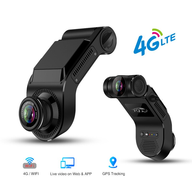 4G Mini Dash Cam Dual Car Dash Cam DVR GPS Front & Inside Camera APP Remote View