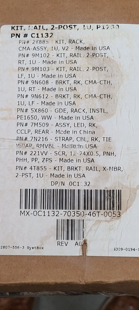 DELL, C1132, KIT, RAIL, 2 POST SET ASSEMBLY, BRAND NEW!