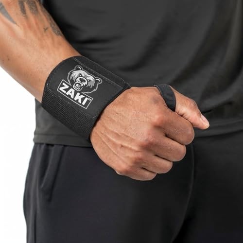 18 Inch Weightlifting Wrist Wraps with Thumb Loop, Adjustable Wrist Support