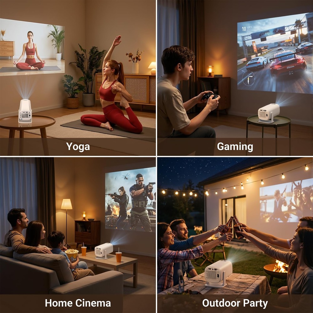 Mini Projector with Wifi and Bluetooth, 4K Protable Projector Build-in Androi...