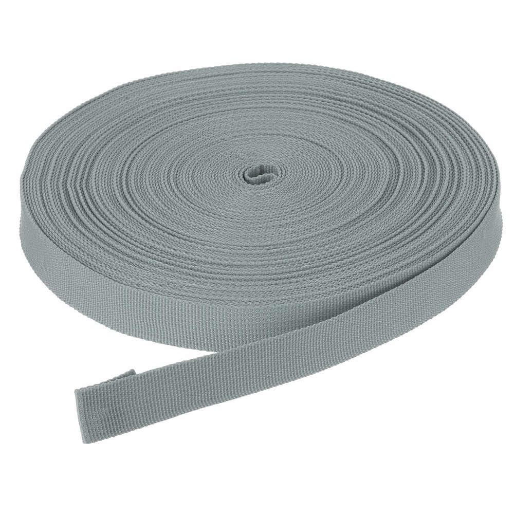 50Yard x 3/4" Width Nylon Webbing Strap Poly Flat Webbing Strapping Silver Grey
