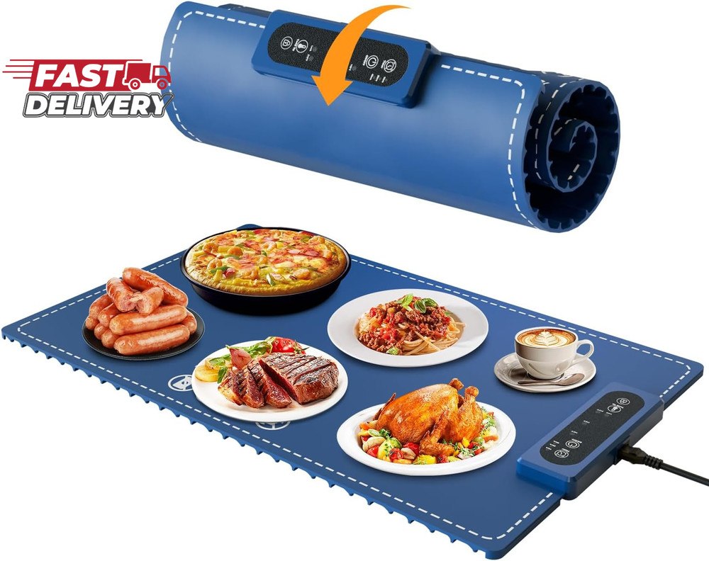 Negative Ion Food Warming Mat with Adjustable Temperature,Foldable Electric Warm