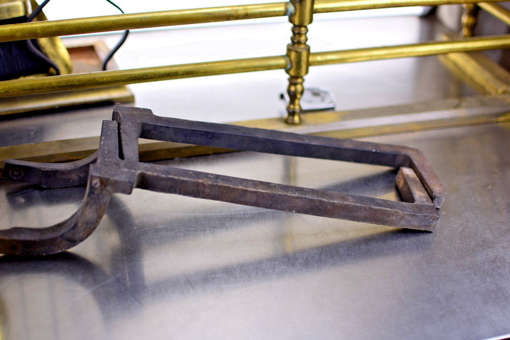 Complete Vintage Brass Fireplace set