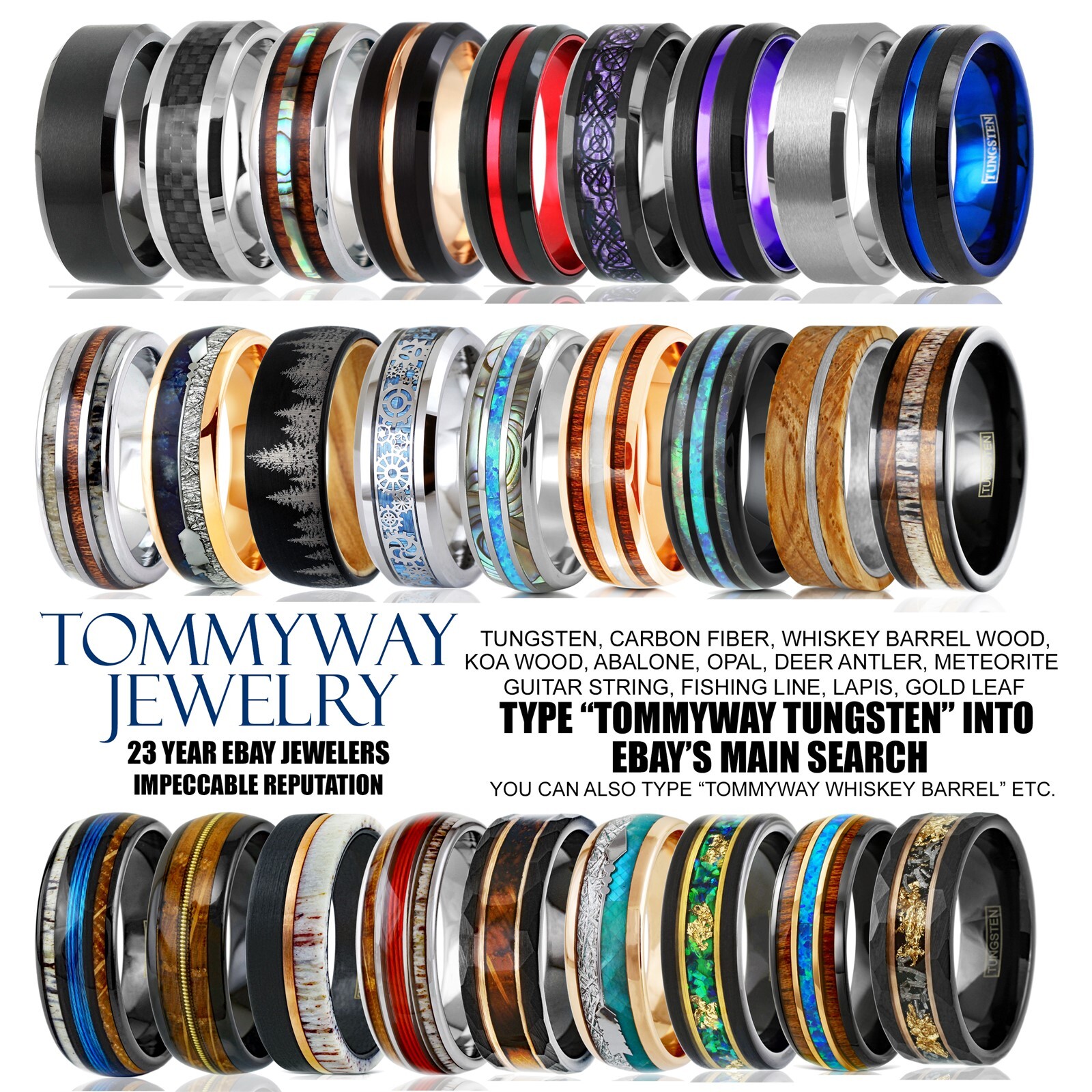 8mm Unique Genuine Deer Antler Men's Wedding Band Ring Size 8-15