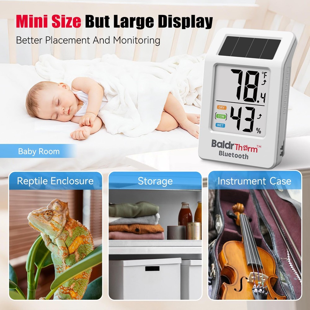 Bluetooth Thermometer Wireless, Smart Thermometer with App Control, 200ft Cov...