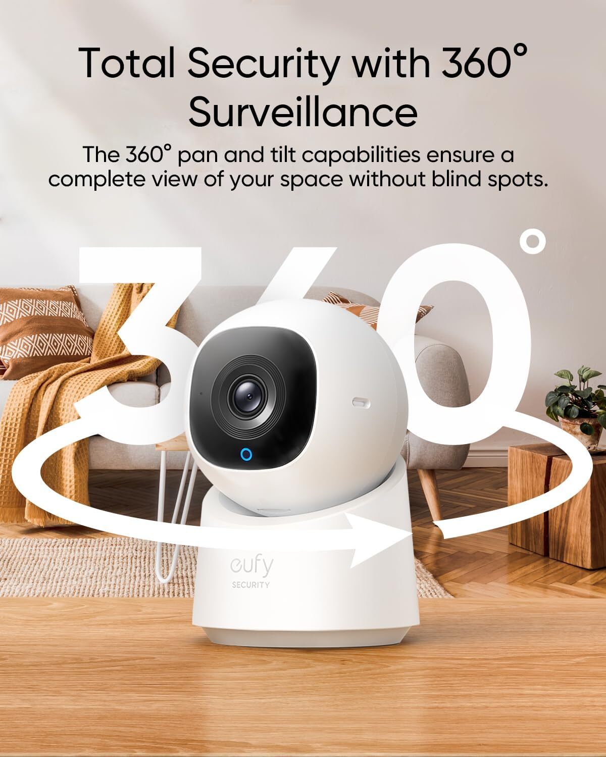 eufy Security Indoor Cam C210 1080P Plug-in Wi-Fi Camera 360° PTZ Night Vision