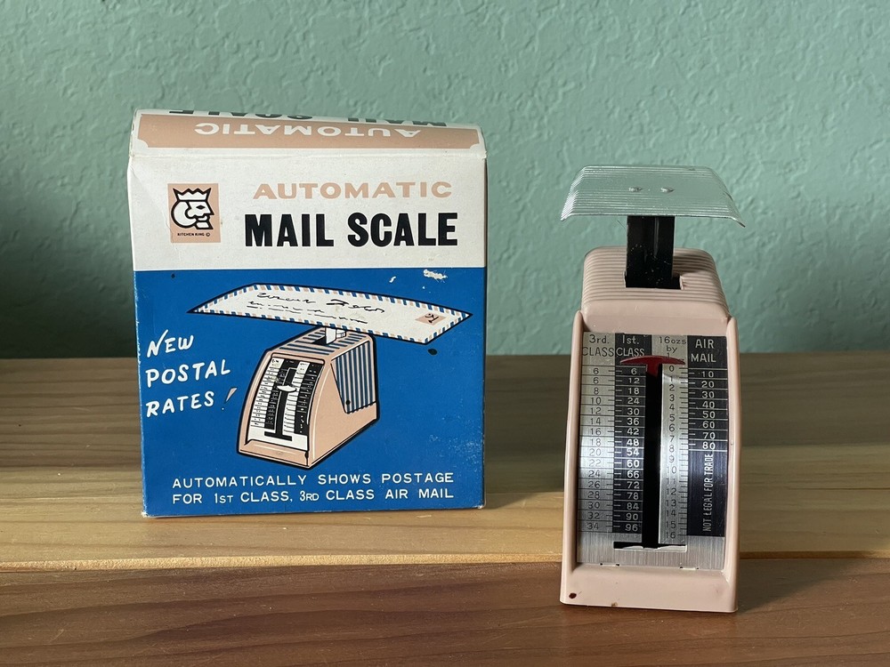 Vintage Automatic Postage Mail Scale 4” in Box 1969