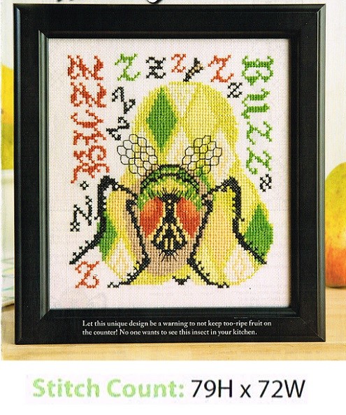 GREEN FLY IN ROYAL PEAR  - CROSS  STITCH PATTERN ONLY -    ZA - HEV