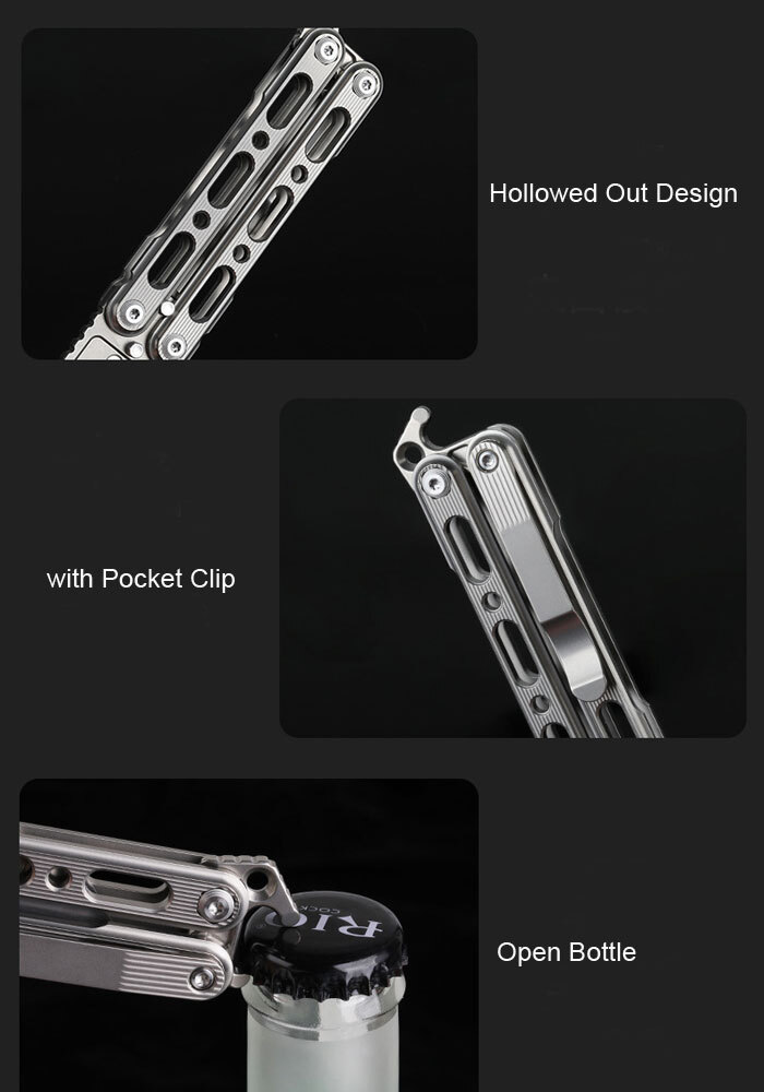 Hot Outdoor Titanium Pocket Folded Comb Replaceable Blade Portable Practice Tool