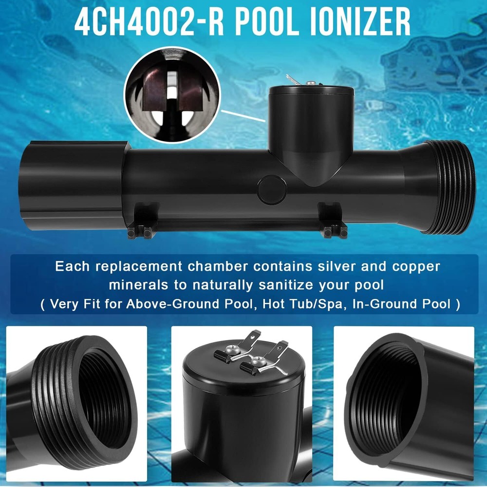 Swimming Pool Ionizer Replacement Chamber for Power Ionizer System 4CH4002-R😍
