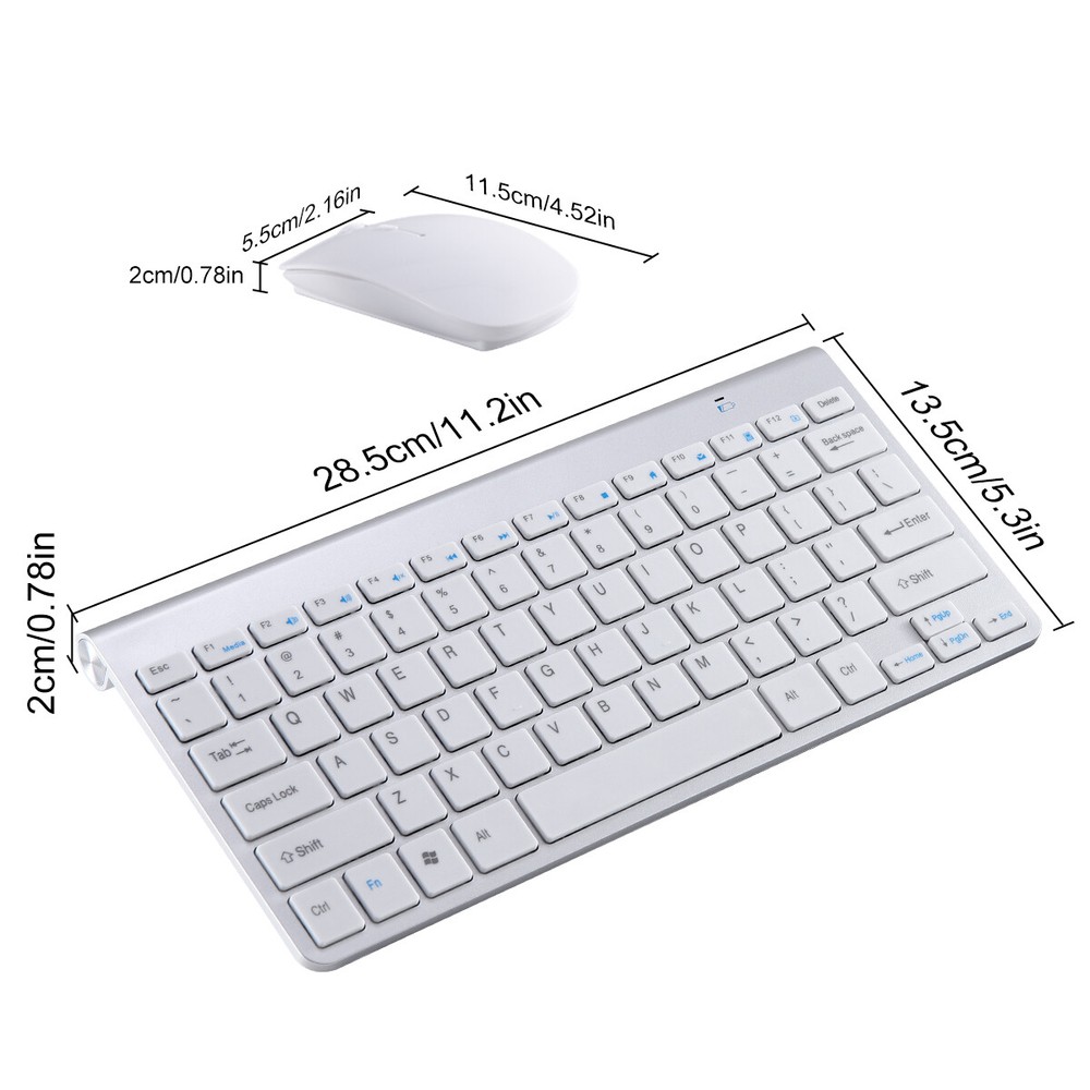 Keyboard and Mouse Waterproof Wireless Combo Ergonomic for Laptop Computer PC