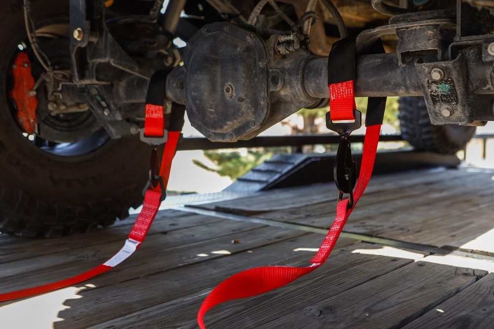 SpeedStrap Red 2"x10' Ratchet Tie-Down W/ Floating Snap Hook and Axel Strap
