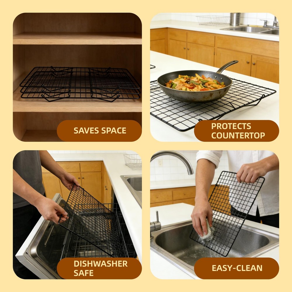 Cooling Rack, 3 Tier Stackable Cooling Racks for Cooking Baking Roasting, Mul...