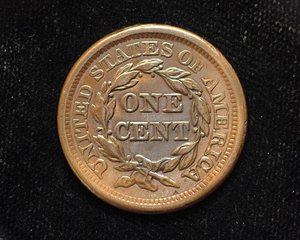 HS&C: 1857 Large Cent Draped Bust Small date. AU - US Coin