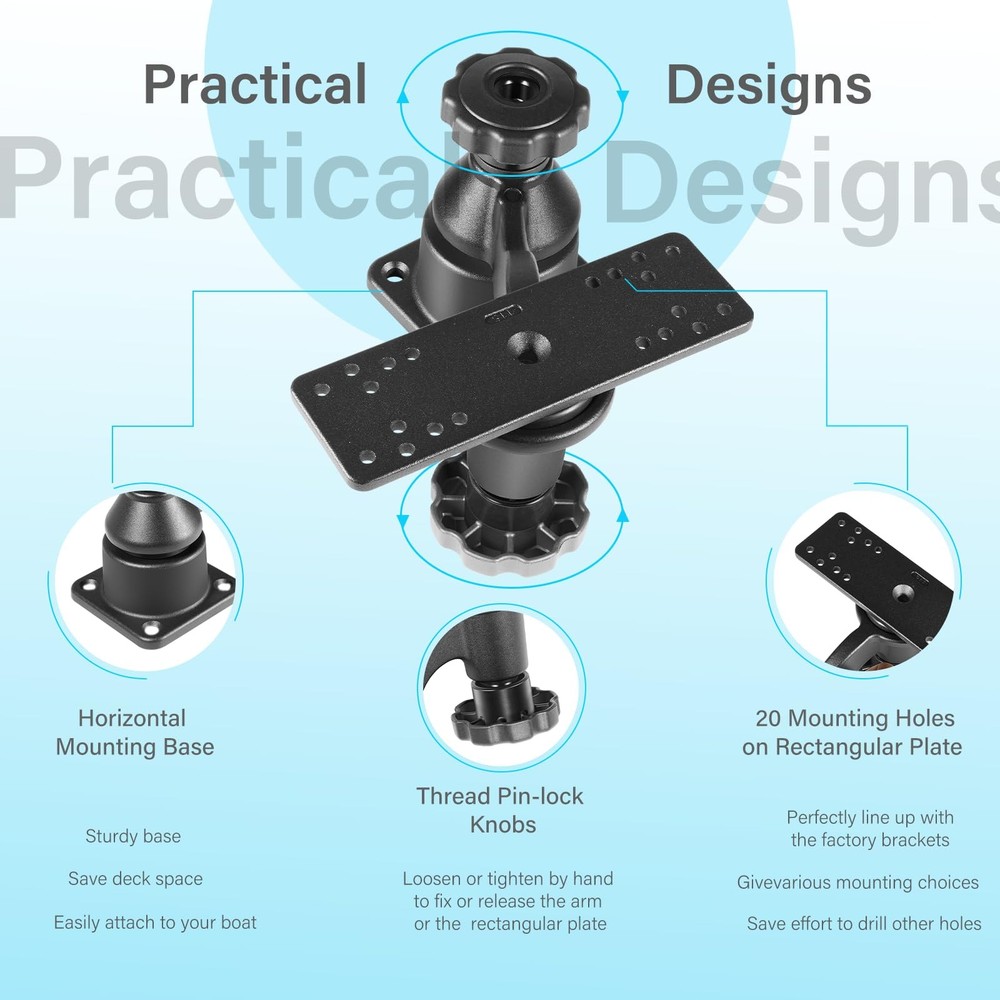 RAM Mount Horizontal Base Bent Swing Arm Mount with Pivot Plate RAM-109HU