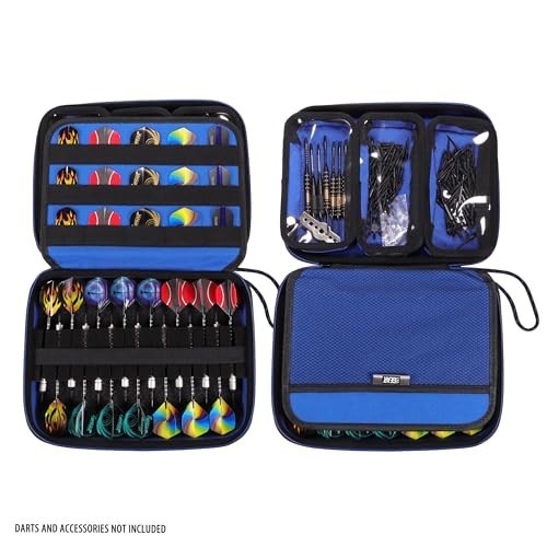 XL Semi Hard Shell Dart Case - Protective Storage for 15-Piece Dart Set, Tips &