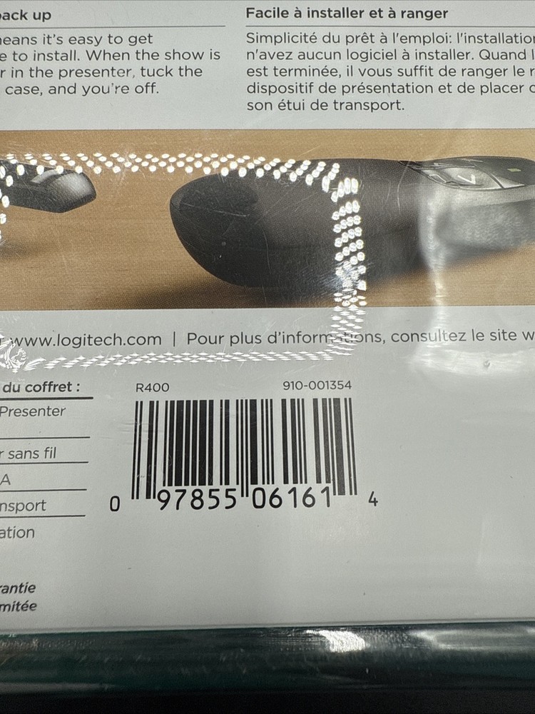 Logitech New R400 Presenter Remote Control and Laser Pointer 910-001354