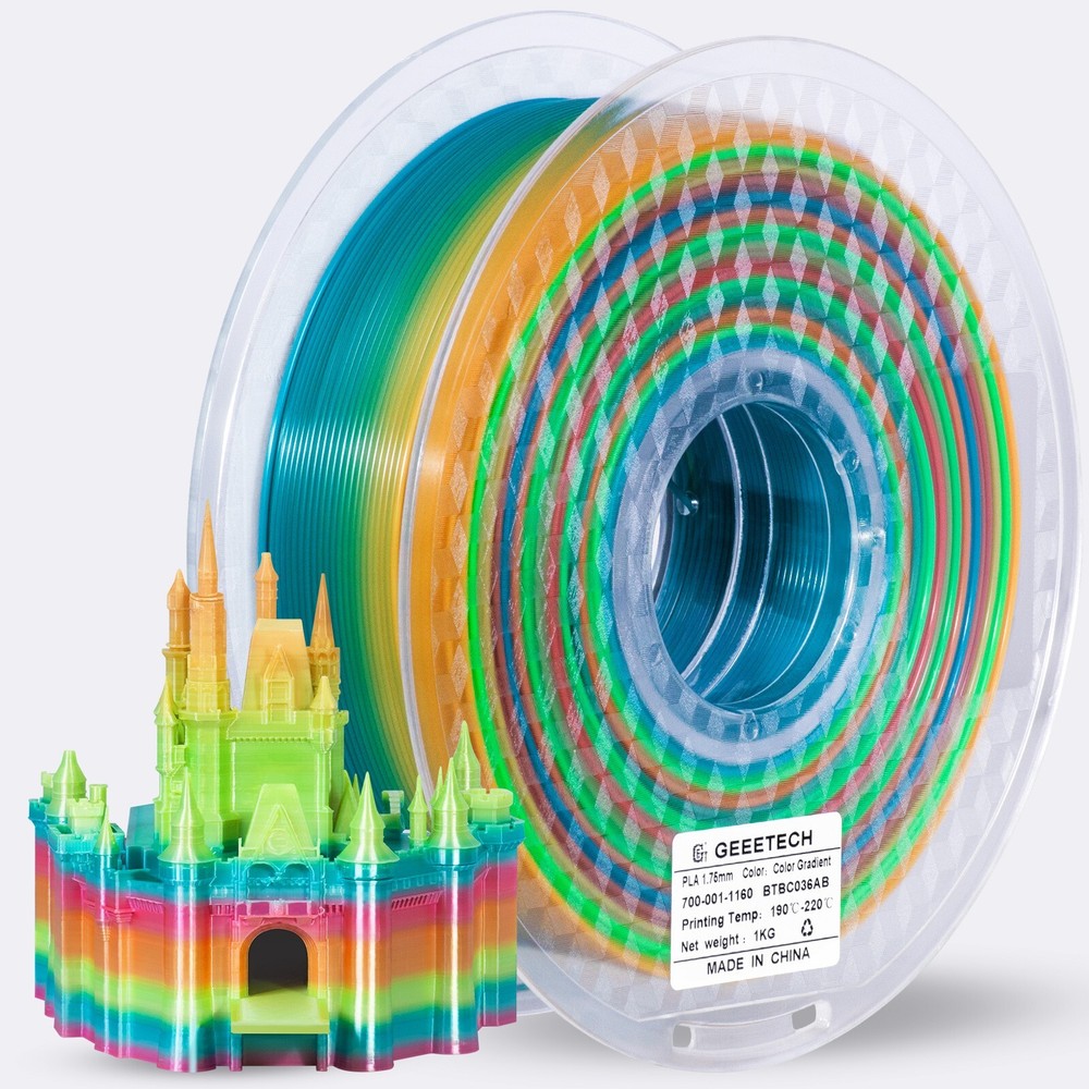 Geeetech PLA 3D Printer Filament 1.75mm 1KG Gradient Multicolor PLA Consumable
