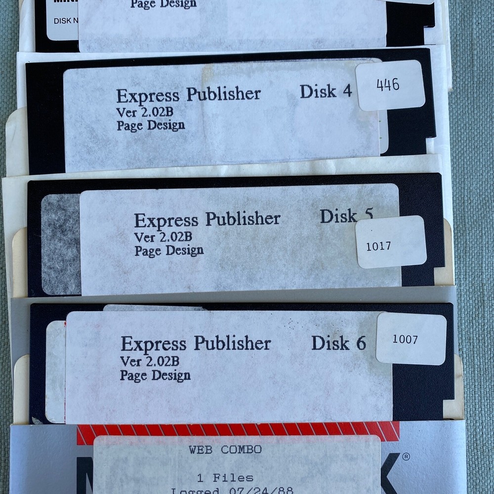 Vintage Computer 5.25” Floppy Software Express Publisher v2.02b Page Design Disk