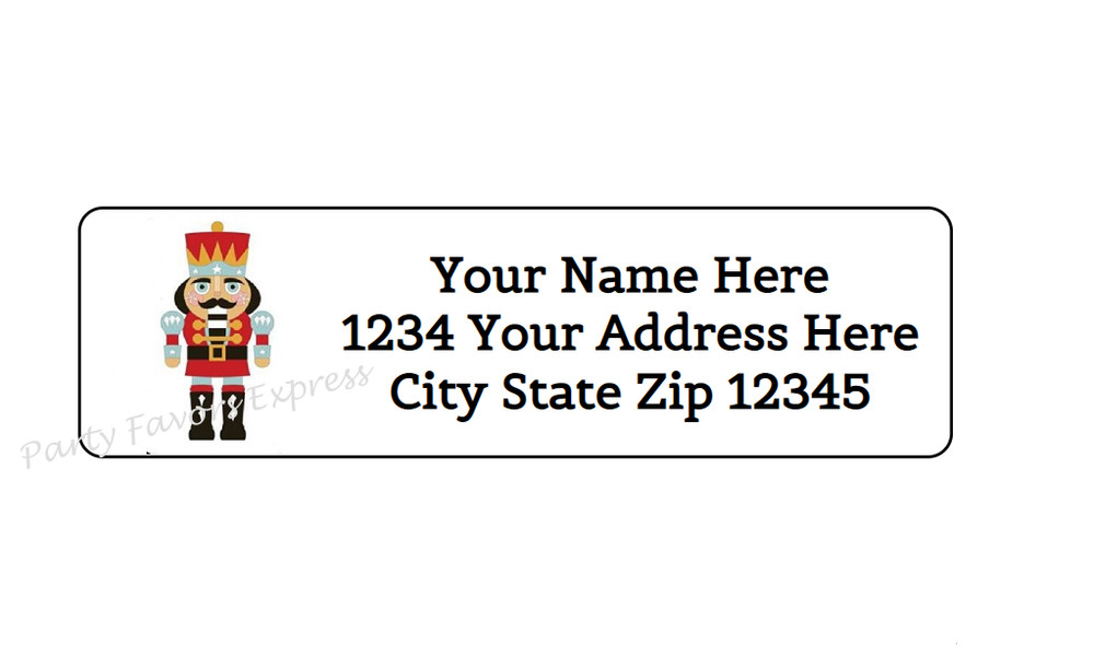 30 NUTCRACKER CHRISTMAS PERSONALIZED RETURN ADDRESS LABELS 1 in X 2.625 in