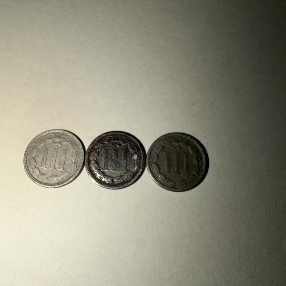 1865 3 Cent Copper Coins