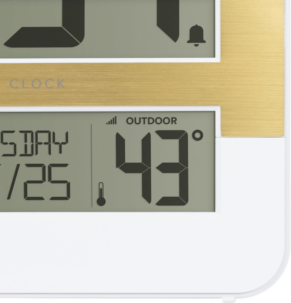 L73859 Two-Tone Atomic Digital Clock with Temperature