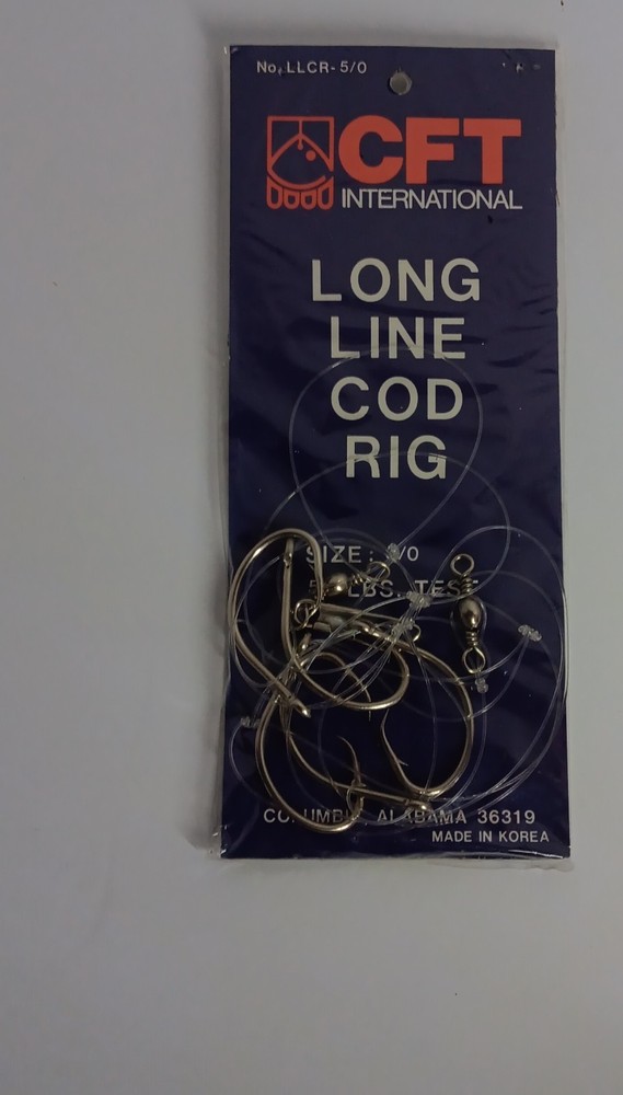 CFT International Long Line Cod Rig Silver Size 5/0 50 lbs Test for Cod