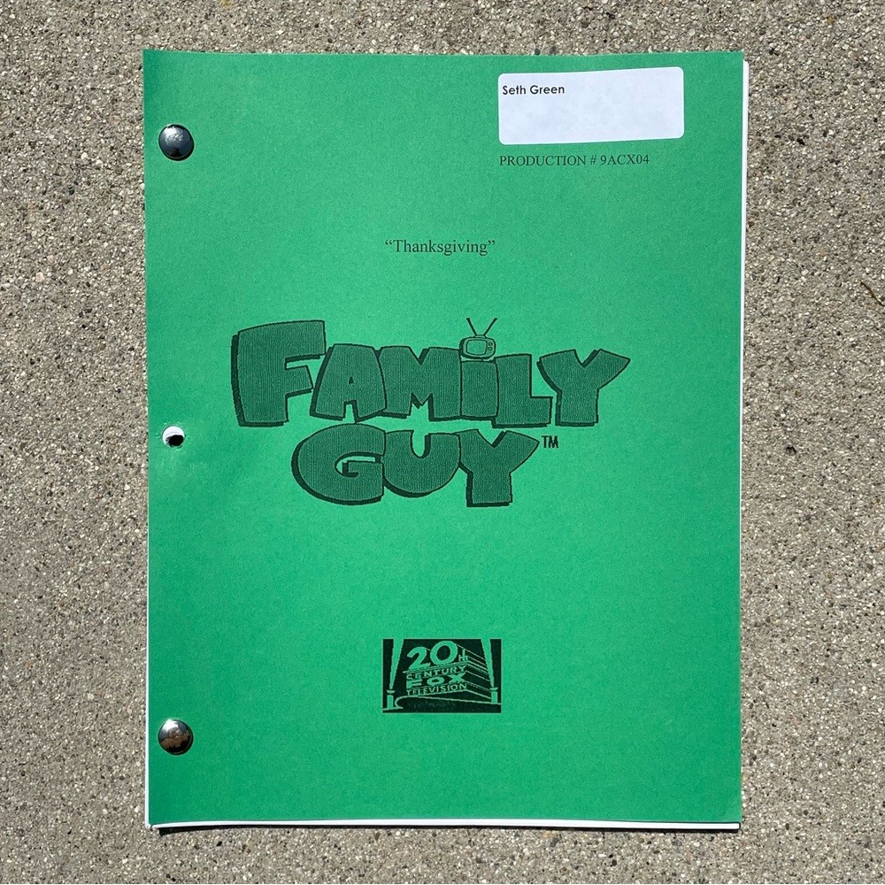 Family Guy Original 2010 Production Used Table Draft Script Seth Green Chris