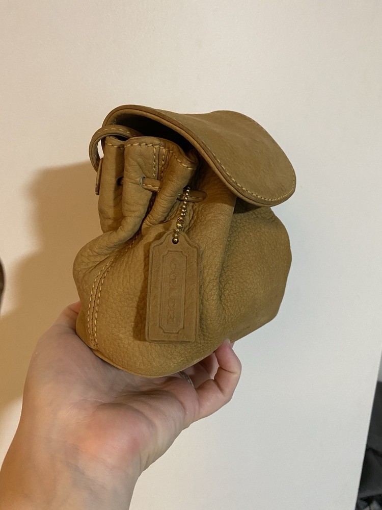 Coach Sonoma Nubuc Drawstring Pouch 4940 Leather Sand