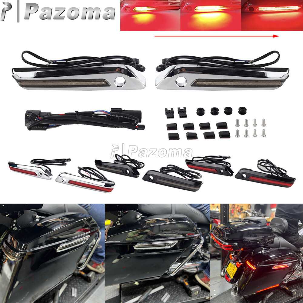 LED Saddlebag Latch Light Brake Running Light For Harley Touring Road King 14-22