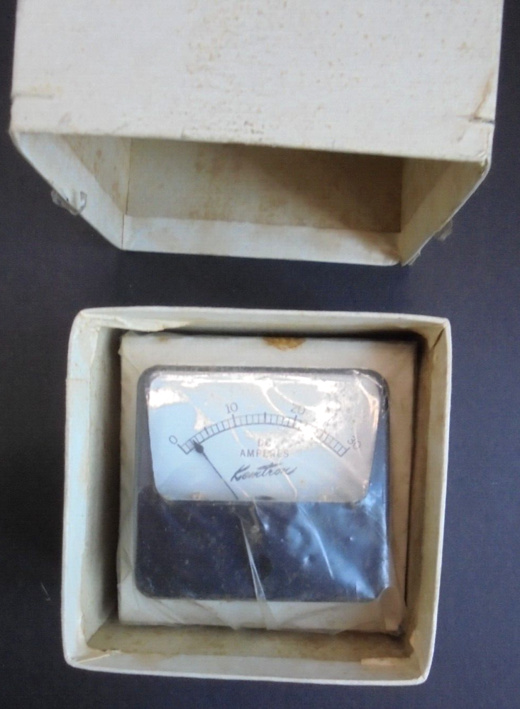 Kemtron DC Amperes Panel Meter 2 1/8 x 2 in NOS