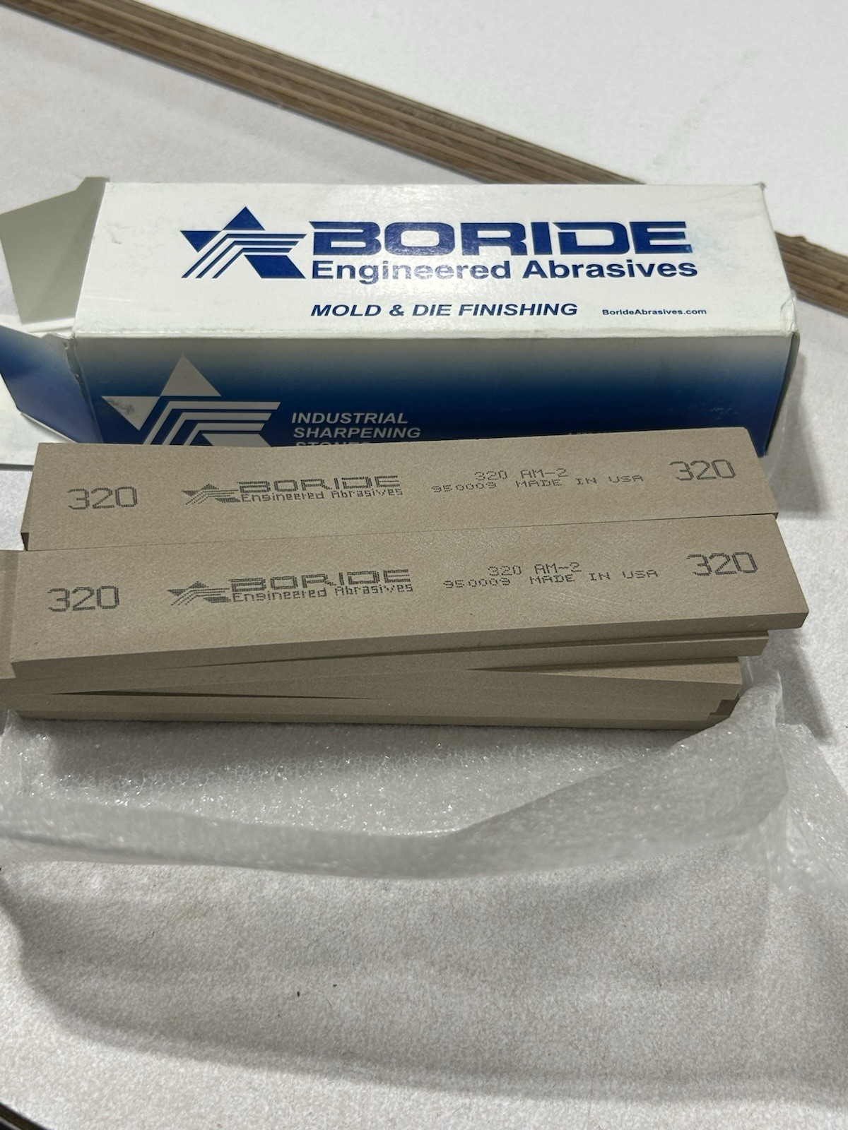 12 Boride Polishing Sharpening Stones. 1/4” X 1” X 6” 320 Grit