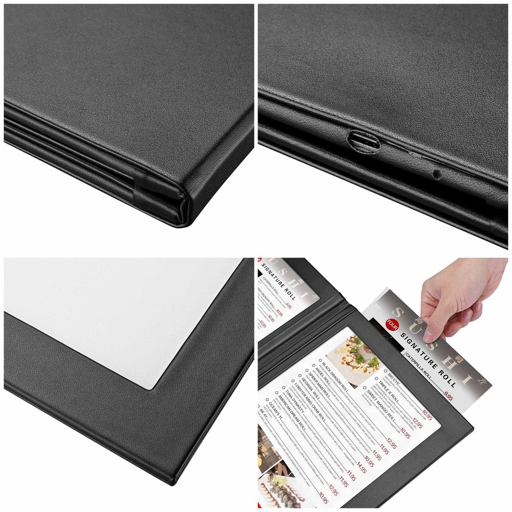 WeChef LED Back Lit Light Menu Holder Cover Folding Double Panel Fits 8"x14"
