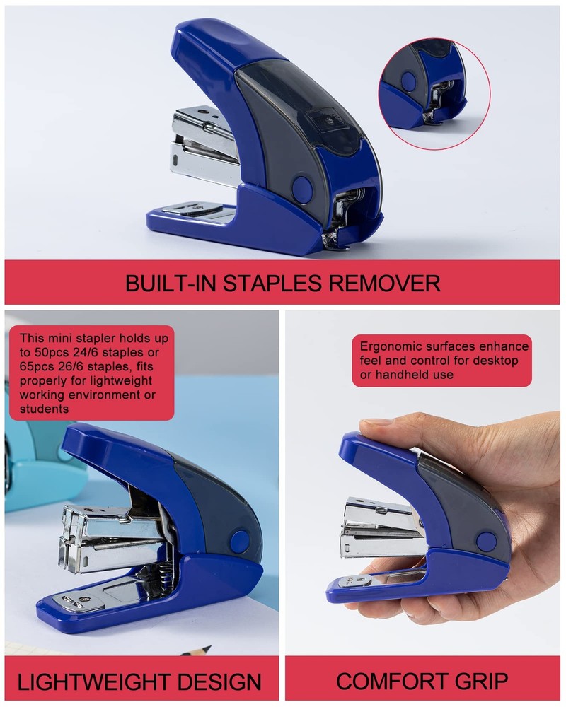 PAPERPAL Effortless Mini Stapler Size Set - Dark Blue