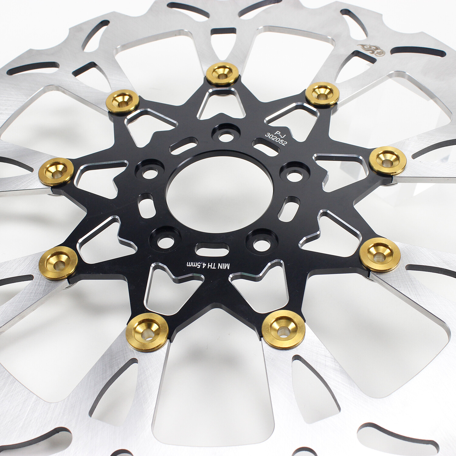 14" Big Black & Gold Front Brake Rotor for Harley 00-14 Dyna Softail 04-13 XL