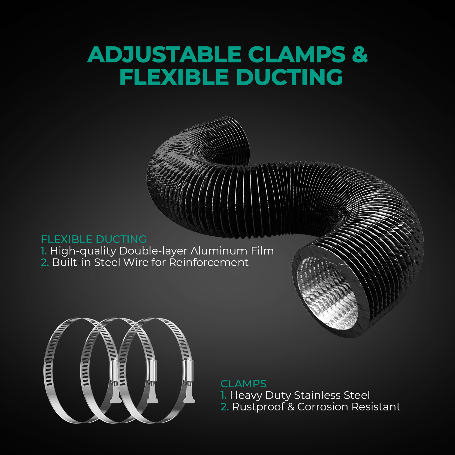 Mars Hydro 4" 6" Inline Fan Ventilation Duct Kit/Carbon Filter for Grow Tent Kit