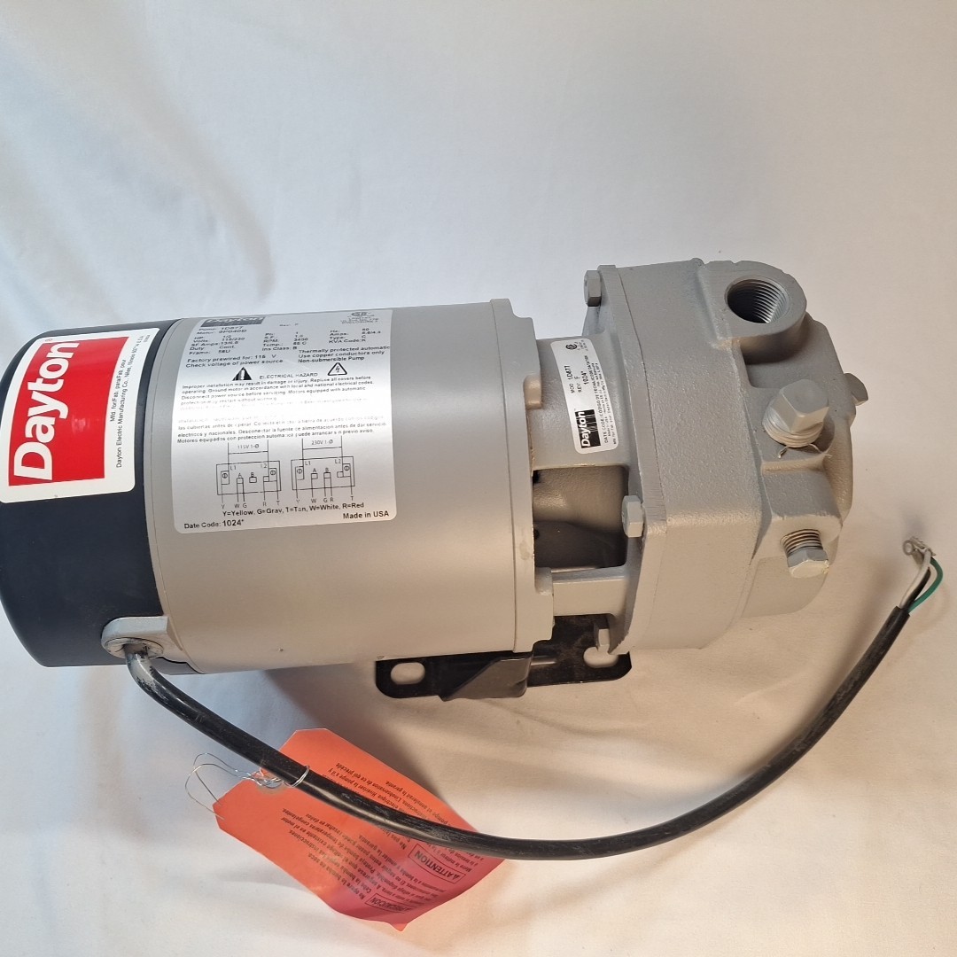 Dayton 1D877 Convertible Well Jet Pump 1/2 HP 1.25" Inlet 0.75" Discharge
