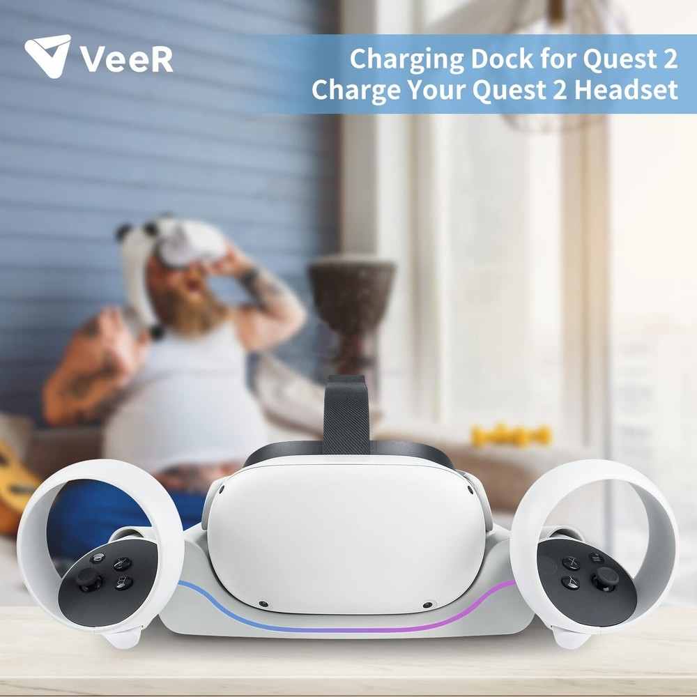 Veer Charging Dock for Quest 2,VR Headset Charging Stand Compatible with Meta VR