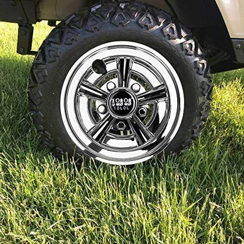 8 Inch Golf Cart Wheel Covers Hub Caps for EZGO Club Car Yamaha,Set of 4-Chrome