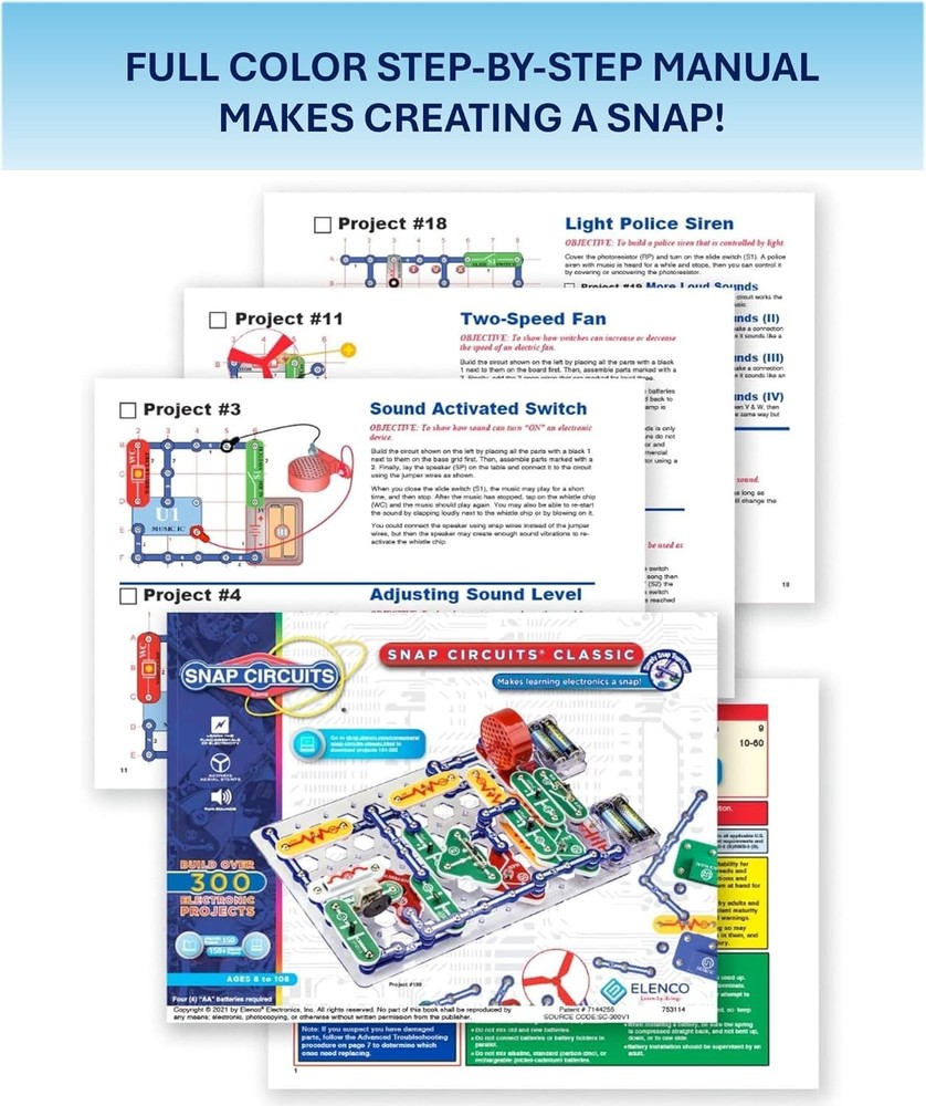 Classic SC-300 Electronics Exploration Kit | Over 300 Projects | Full Color M...