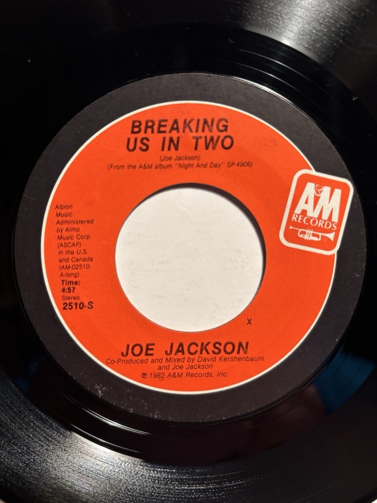 Joe Jackson “Breaking Us In Two” A&M 7” 45 VG++
