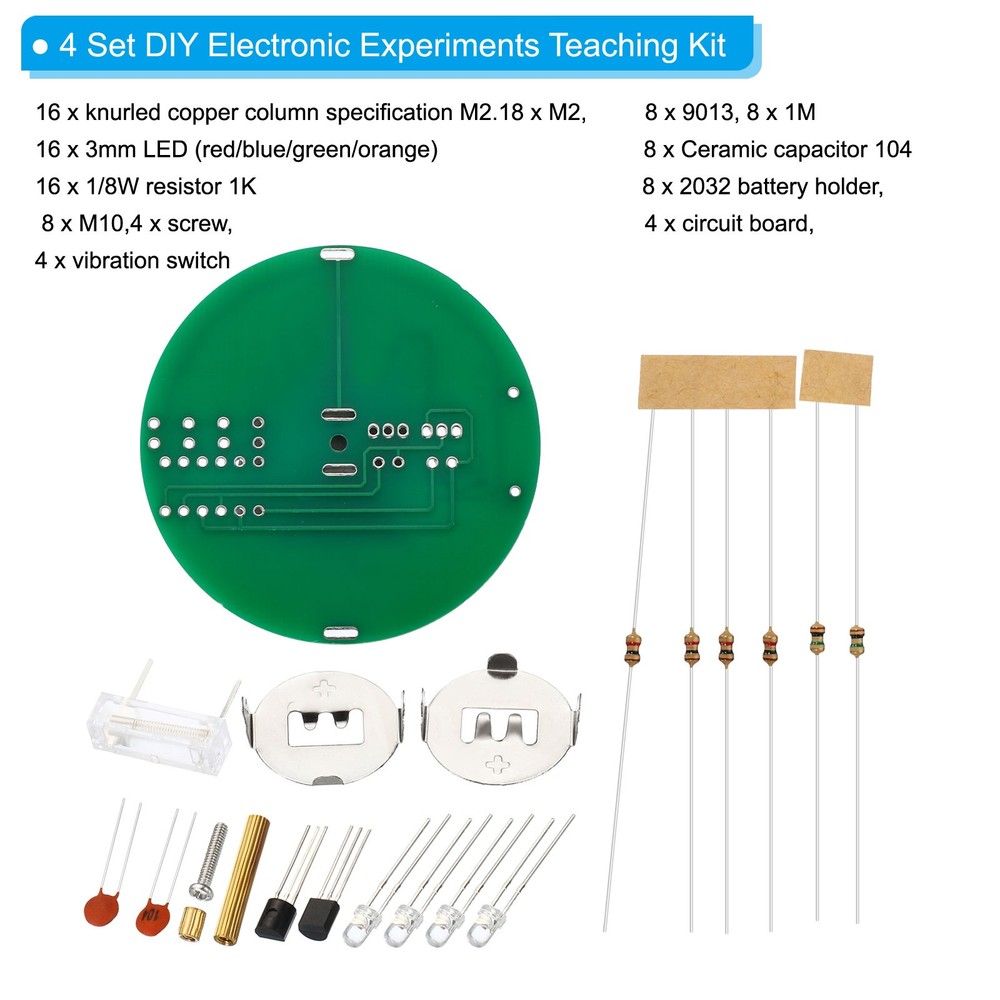 Soldering Practice Board, 4 Set Electronics PCB Board DIY LED Rotary Gyroscope
