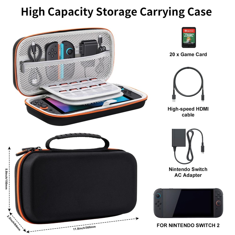 Lmcpa Carrying Case for Nintendo Switch 2 2 Case, Orange