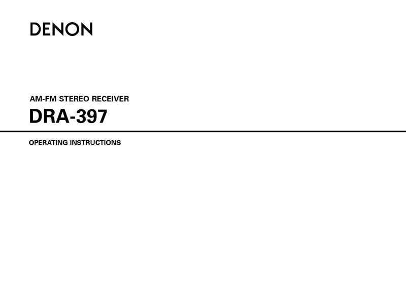 Denon DRA-397 Receiver Owners Manual