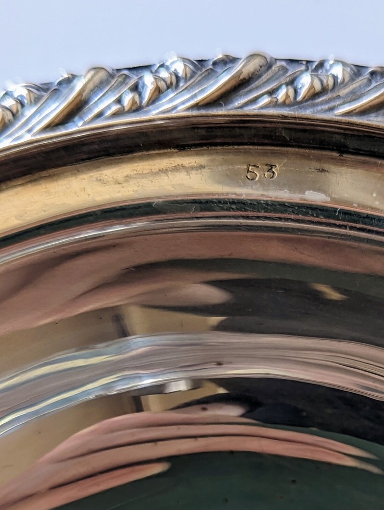 Barker Ellis England Antique Silverplate Lidded Dish Engraved Flowers Rococo