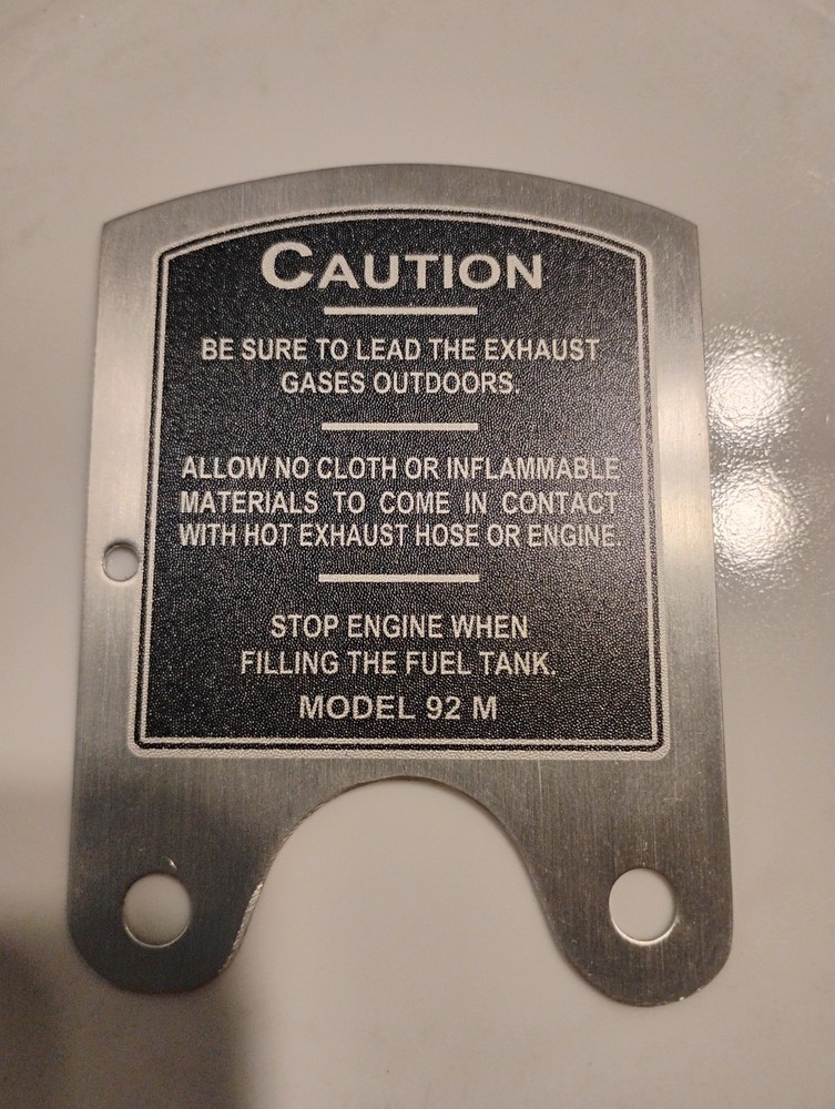 Maytag MODEL 92 caution plate & kill switch + kill rod long DEEP TANK S-231
