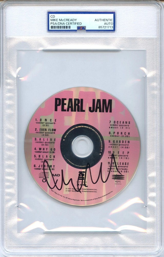 Mike McCready Signed Autographed CD "Ten" Pearl Jam PSA/DNA Authenticated